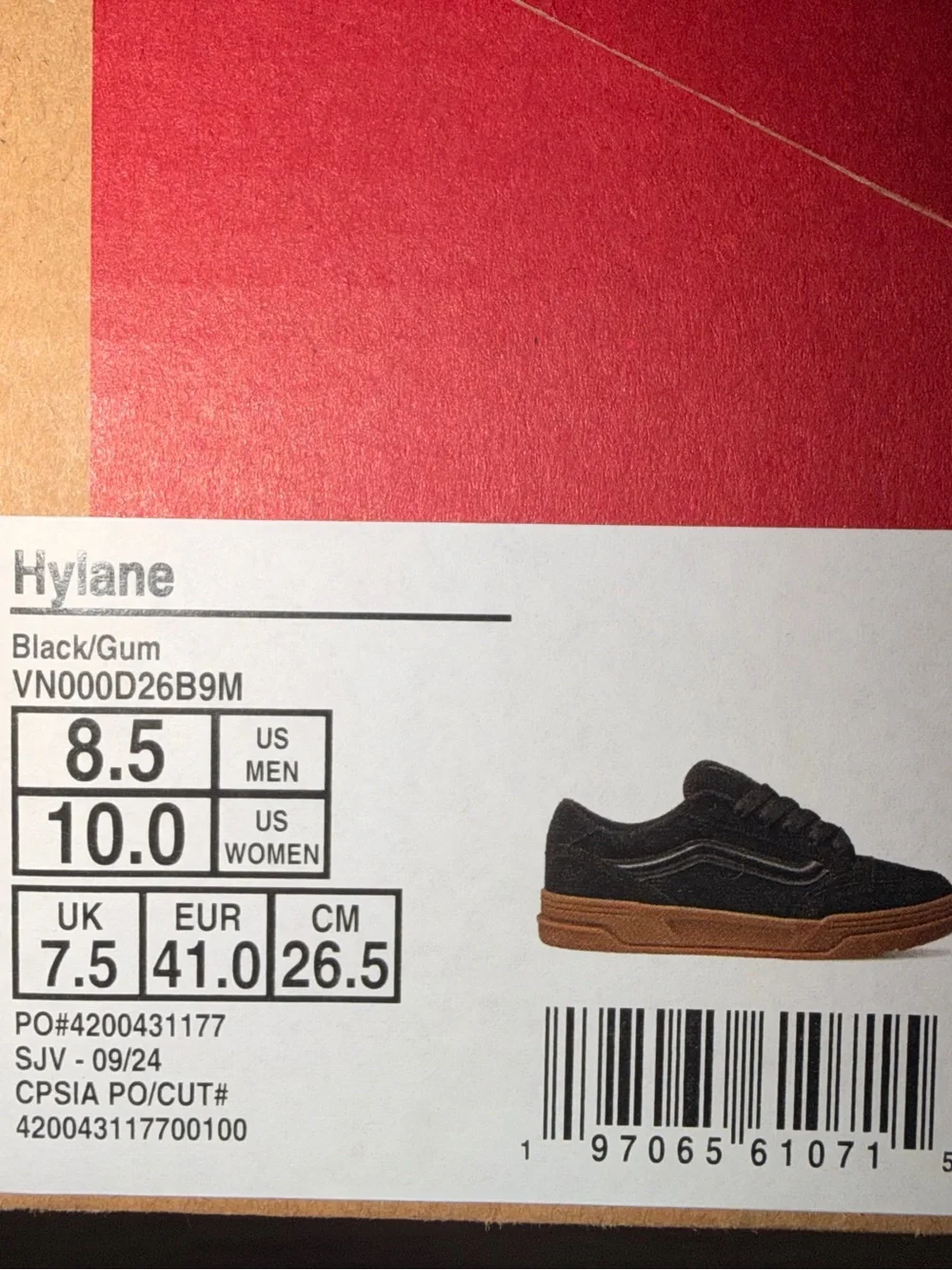 Vans Men’s Black Sneakers with Gum-Style Orange Sole